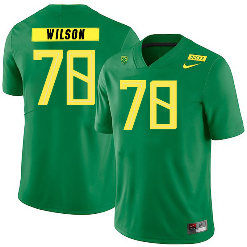 Men #78 Gernorris Wilson Oregon Ducks College Football Jerseys Stitched Sale-Green